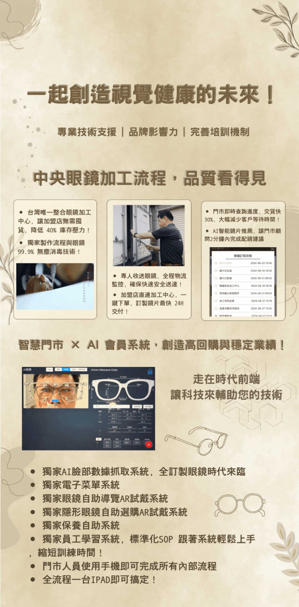 ● 門市即時查詢進度，交貨快 30%，大幅減少客戶等待時間！ ● AI智能鏡片推薦，讓門市顧問2分鐘內完成配鏡建議 (1)